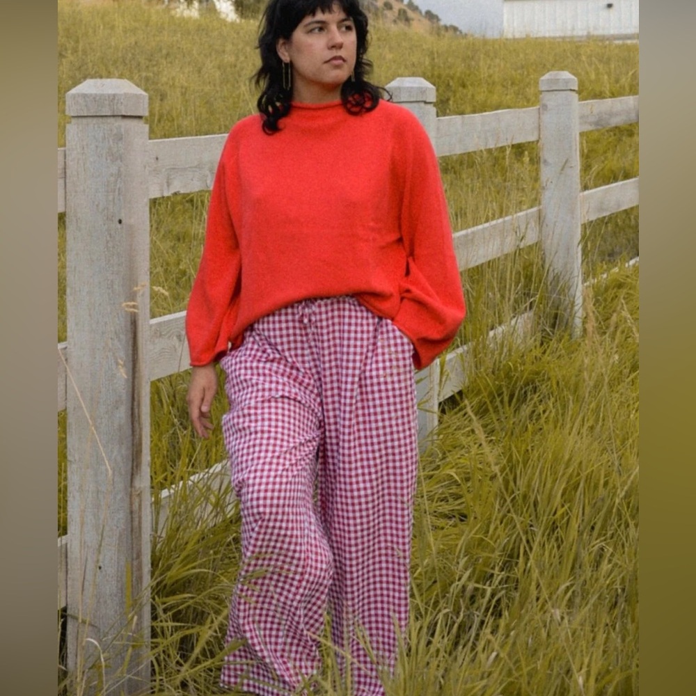 Sonderhaus Perfect Pants in Red and White Gingham in XS - Picture 2 of 12